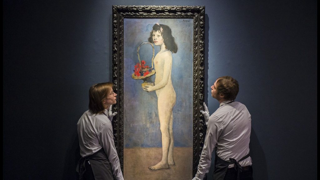 Picasso's "Young Girl With Basket of Flowers," - Picasso - Pablo Picasso Fillette à la corbeille fleurie